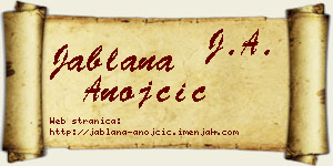 Jablana Anojčić vizit kartica